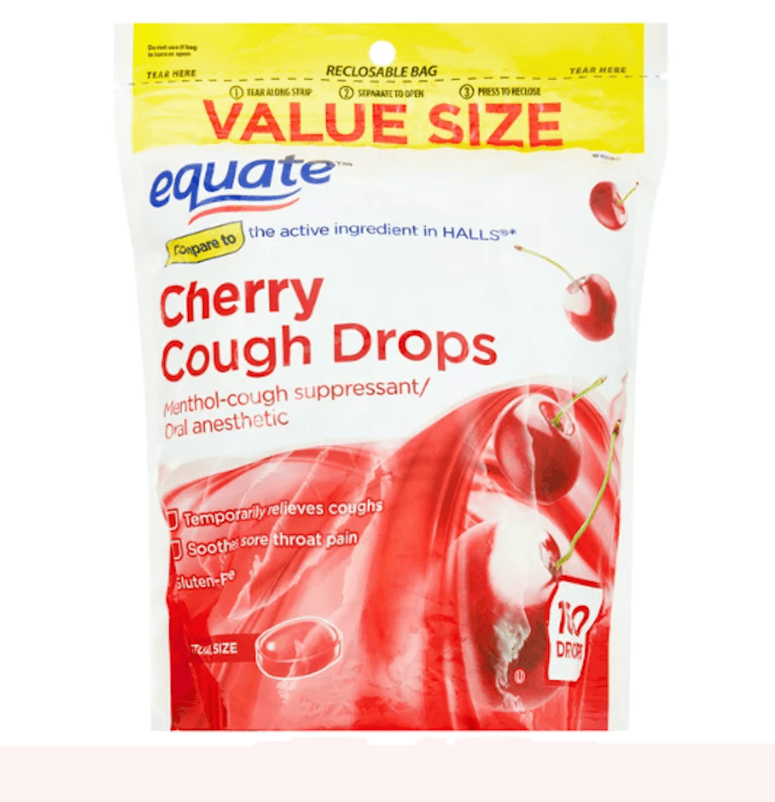 Picture of Equate Cherry Cough Drops with Menthol, 160ct