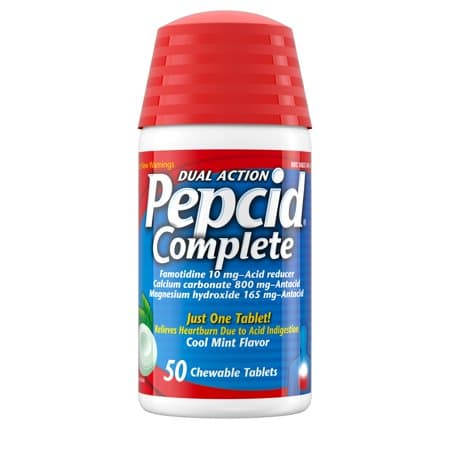 Picture of Pepcid Complete Acid Reducer + Antacid Chewable Tablets, Mint, 50Ct