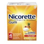Picture of Nicorette Nicotine Gum to Stop Smoking, 4 mg, Fruit Chill, 160 count