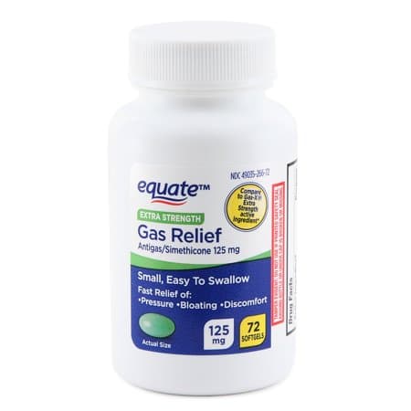 Picture of Equate Extra Strength Gas Relief Simethicone Softgels, 125mg, 72ct