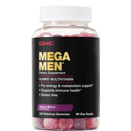 Picture of GNC Mega Men Multivitamin Gummies, 120 Gummies, Gummy Vitamin and Mineral Support for Men
