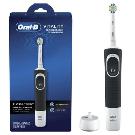 Picture of Oral-B Vitality Floss Action Rechargeable Electric Toothbrush, Black, 1 Count