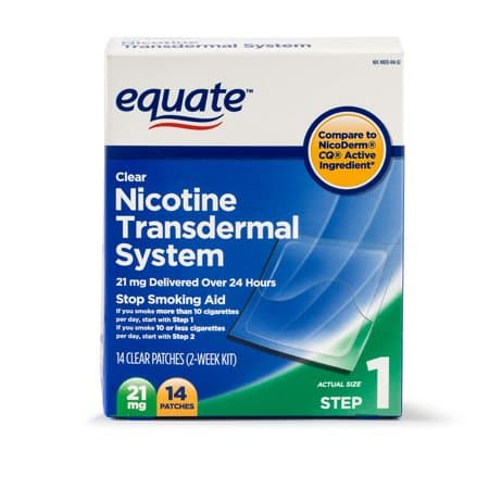 Picture of Equate Nicotine Transdermal System Step 1 Clear Patches, 21mg, 14ct