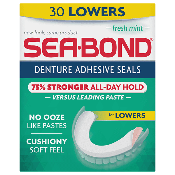 Picture of Sea Bond Secure Denture Adhesive Seals for Lowers, 30 count