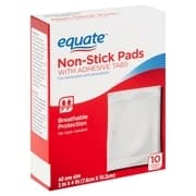 Picture of Equate Non-Stick Pads with Adhesive Tabs, 10 Count