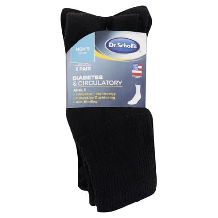 Picture of Dr. Scholl's Men's Diabetes & Circulatory Ankle Socks, 6 Pack