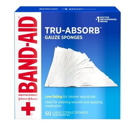 Picture of Band Aid Tru-Absorb Gauze Sponges, 4" x 4", 50ct
