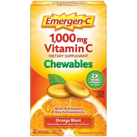 Picture of Emergen-C Vitamin C Supplement Chewables, Orange Blast, 1000mg, 40ct