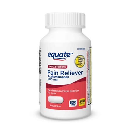 Picture of Equate Extra Strength Pain Reliever and Fever Reducer Acetaminophen Caplets, 500mg, 200ct