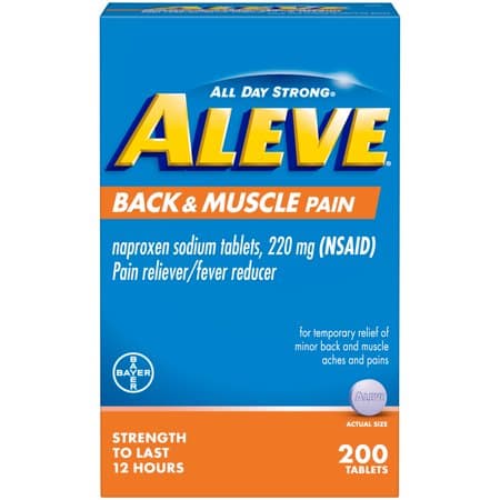 Picture of Aleve Back and Muscle Pain Reliever Naproxen Sodium Tablets, 220mg, 200ct