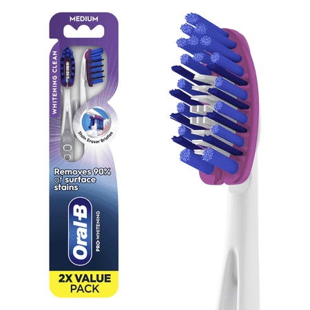 Picture of Oral-B Pro-Flex Stain Eraser Manual Toothbrush, Medium, 2 Count
