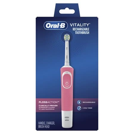 Picture of Oral-B Vitality Flossaction Rechargeable Electric Toothbrush, Pink