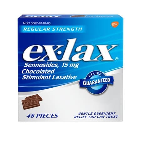 Picture of Ex-Lax Regular Strength Stimulant Laxative Chocolated Pieces, 48 count