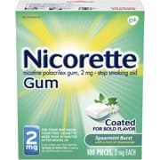 Picture of Nicorette Nicotine Gum Spearmint Flavor Coated 2 mg Stop Smoking Aid, 100 count