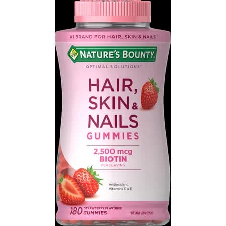 Picture of Nature's Bounty Hair, Skin and Nails Biotin Vitamin Gummies, 180ct
