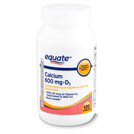 Picture of Equate Calcium plus D3 Supplement Tablets, 600mg, 120ct