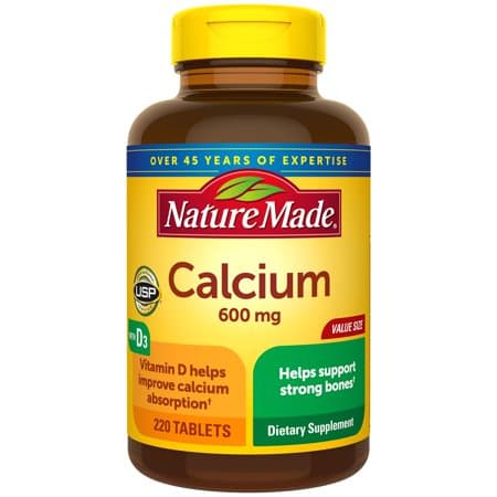 Picture of Nature Made Calcium with Vitamin D3 Tablets, Dietary Supplement, 600mg, 220ct