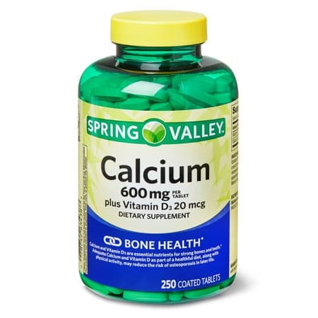 Picture of Spring Valley Calcium plus Vitamin D3 Supplement Coated Tablets, 600mg, 250ct