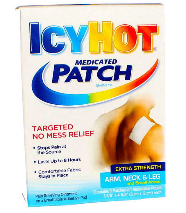 Picture of Icy Hot Original Muscle and Joint Pain Relief Patches with Menthol for Arm, Neck and Leg, S, 5ct