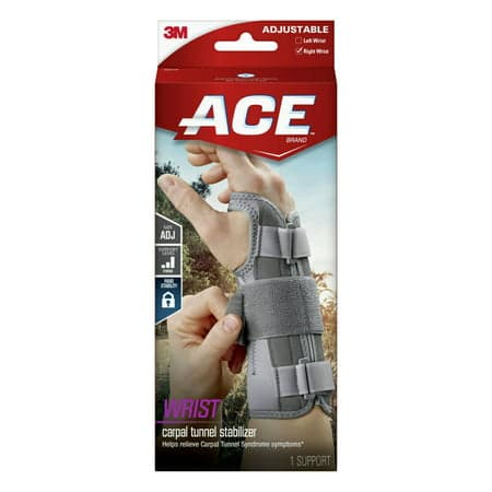 Picture of ACE Carpal Tunnel Wrist Stabilizer, One Size Fits Most, Gray