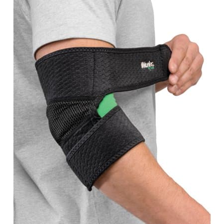 Picture of Mueller Green Antimicrobial Elbow Moderate Support Pad, Adjustable, Black