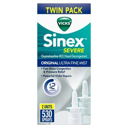 Picture of Vicks Sinex Severe Original Ultra Fine Mist Nasal Decongestant Spray, 0.5fl oz, 2ct