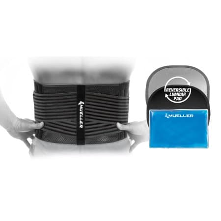 Picture of Mueller Lumbar 4-in-1 Back Brace with Hot and Cold Pack, One Size Fits Most