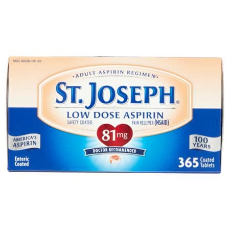 Picture of St.Joseph Low Dose Enteric Coated Aspirin Tablets, 81 mg, 365 count