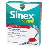 Picture of Vicks Sinex Severe Sinus and Chest Congestion, Pain & Headache Relief, Non-Drowsy LiquiCaps 24 Count