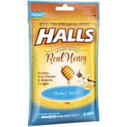 Picture of Halls Honey Vanilla Cough Suppressant/Oral Anesthetic Menthol Drops 30 ct Bag