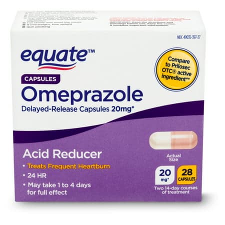 Picture of Equate Omeprazole Acid Reducer Delayed-Release Capsules, 20mg, 28ct