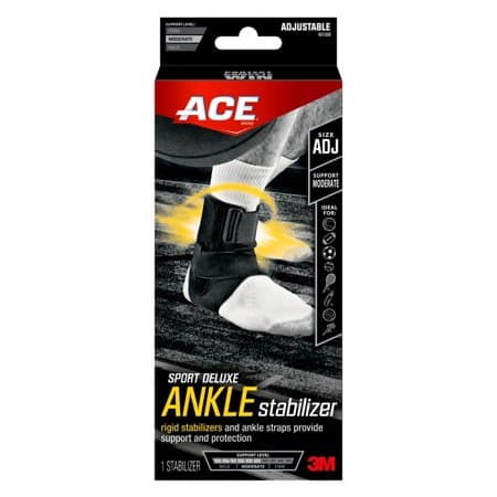 Picture of ACE Brand Deluxe Ankle Stabilizer, Adjustable Compression, Black