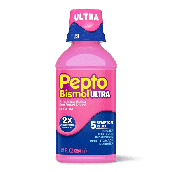 Picture of Pepto Bismol Ultra Liquid, Upset Stomach & Diarrhea Relief, Over-the-Counter Medicine, 12 fl. oz.