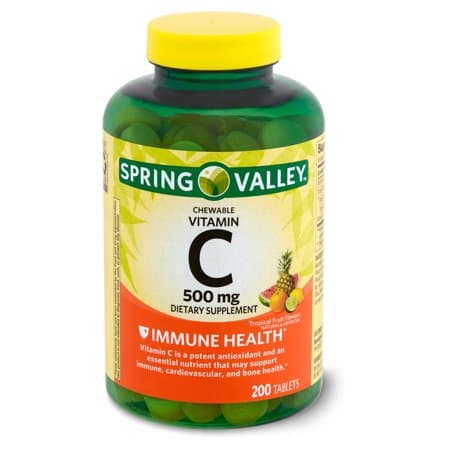 Picture of Spring Valley Vitamin C Chewable Tablets, Tropical Fruit, 500mg, 200ct