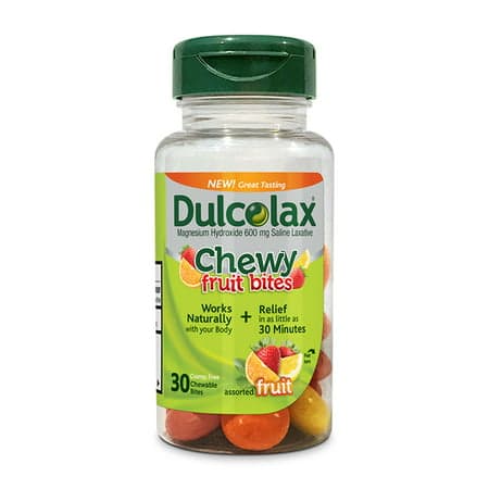Picture of Dulcolax Chewy Fruit Bites, Saline Laxative, Assorted Fruit Chewables, 30 Ct