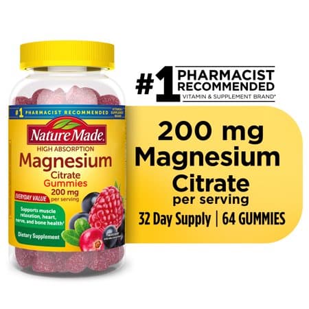Picture of Nature Made High Absorption Magnesium Citrate Gummies, Mixed Berry, 200mg, 64ct
