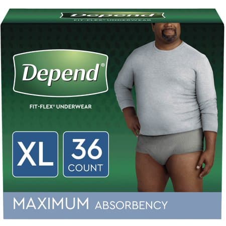 Picture of Depend Men's Fresh Protection Incontinence Underwear, Maximum Absorbency, XL, 36ct, Gray