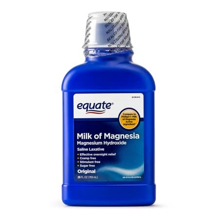 Picture of Equate Milk of Magnesia Saline Laxative, Original, 1200mg, 26fl oz