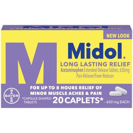 Picture of Midol Long Lasting Relief Menstrual Pain Relief Caplets - 20 Ct