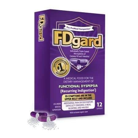 Picture of FDgard Digestive Health Supplement with Caraway Oil & L-Menthol for Occasional Nausea, Bloating & Upset Stomach, 12ct (Packaging May Vary)