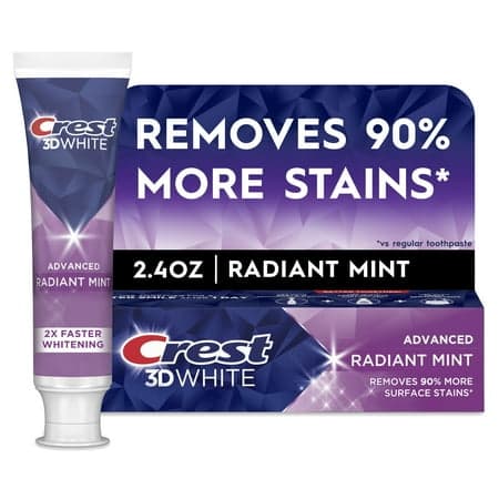 Picture of Crest 3D White Advanced Teeth Whitening Toothpaste, Radiant Mint, 2.4 oz