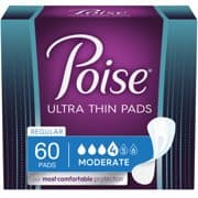 Picture of Poise Women's Ultra Thin Incontinence Pads, Moderate Absorbency, Regular, 60ct