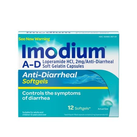 Picture of Imodium Anti-Diarrheal Loperamide Hydrochloride Softgels, 2mg, 12ct