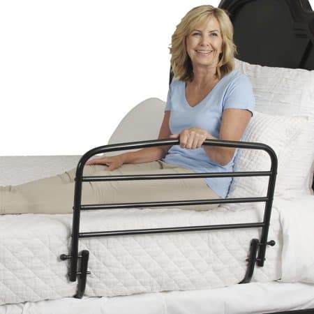 Picture of Stander 30 inch Safety Bed Rail For Elderly Adults, Foldable Bed Rail and Assist Bar for Seniors, Black