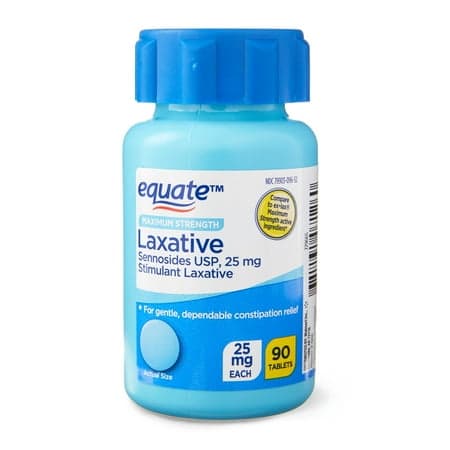 Picture of Equate Maximum Strength Sennosides Laxative Tablets for Constipation Relief, 25mg, 90 Count