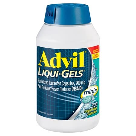 Picture of Advil Liqui-Gels Minis Pain Reliever and Fever Reducer, Ibuprofen 200mg, 200 Count, Fast Pain Relief