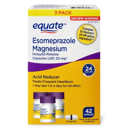 Picture of Equate Acid Reducer Esomeprazole Magnesium Delayed-Release Caplets, 20mg, 14ct