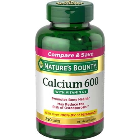 Picture of Nature's Bounty Calcium 600 with Vitamin D3 Dietary Supplement Tablets, 250 count