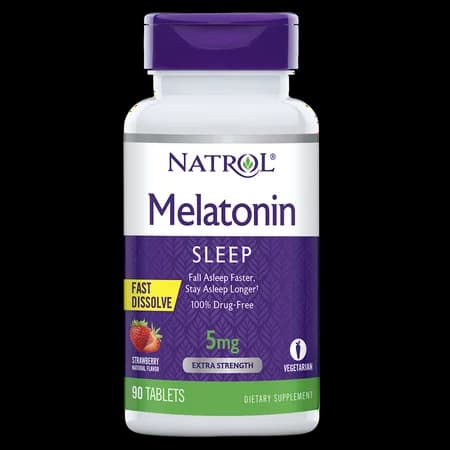 Picture of Natrol Melatonin Sleep Aid Supplement Fast-Dissolve Tablets, Strawberry, 5mg, 90ct