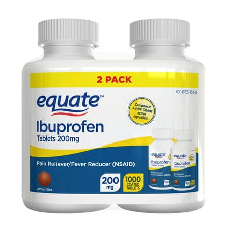 Picture of Equate 2pk Pain Reliever and Fever Reducer Ibuprofen Tablets, 200mg, 500ct